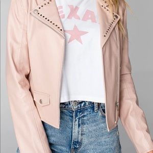 NWT BuddyLove Trish Vegan Leather Jacket - Blush (Size Medium)